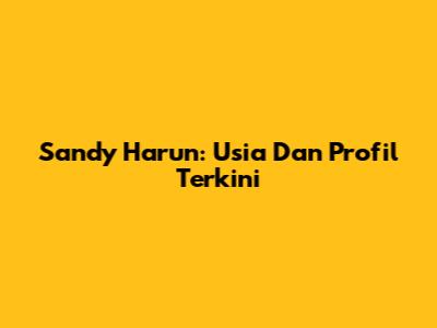 Sandy Harun: Usia Dan Profil Terkini