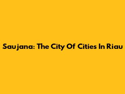 Saujana: The City Of Cities In Riau