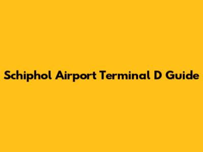 Schiphol Airport Terminal D Guide