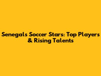 Senegal's Soccer Stars: Top Players & Rising Talents