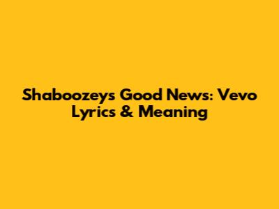 Shaboozey's "Good News": Vevo Lyrics & Meaning