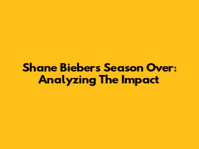 Shane Bieber's Season Over: Analyzing The Impact