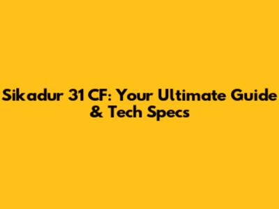 Sikadur 31 CF: Your Ultimate Guide & Tech Specs