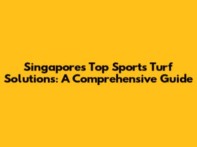 Singapore's Top Sports Turf Solutions: A Comprehensive Guide