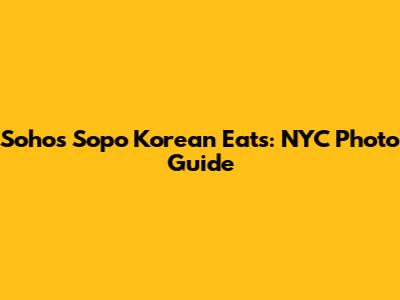 Soho's Sopo Korean Eats: NYC Photo Guide