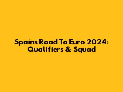 Spain's Road To Euro 2024: Qualifiers & Squad