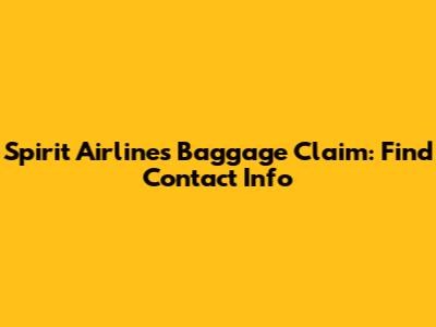 Spirit Airlines Baggage Claim: Find Contact Info