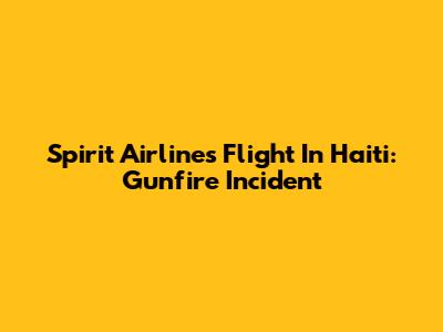 Spirit Airlines Flight In Haiti: Gunfire Incident