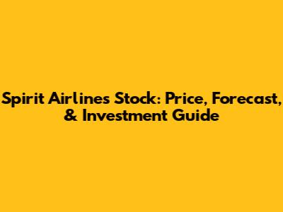 Spirit Airlines Stock: Price, Forecast, & Investment Guide