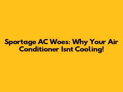 Sportage AC Woes: Why Your Air Conditioner Isn't Cooling!