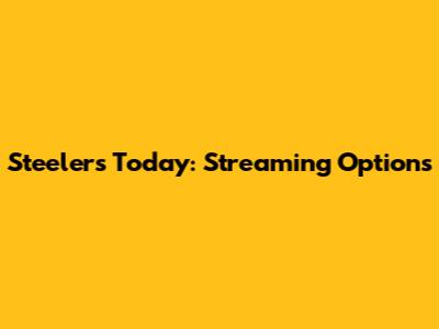 Steelers Today: Streaming Options
