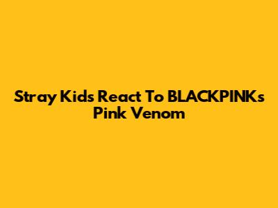 Stray Kids React To BLACKPINK's 'Pink Venom'