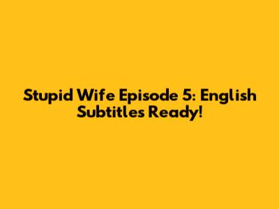 Stupid Wife Episode 5: English Subtitles Ready!
