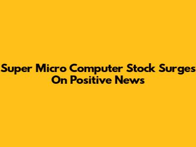Super Micro Computer Stock Surges On Positive News