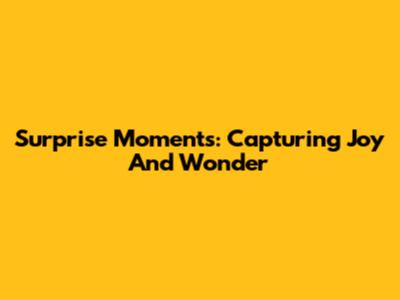 Surprise Moments: Capturing Joy And Wonder