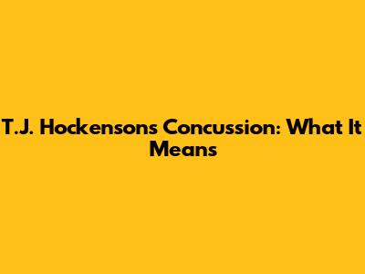 T.J. Hockenson's Concussion: What It Means