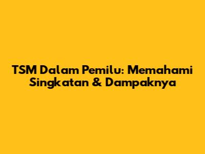 TSM Dalam Pemilu: Memahami Singkatan & Dampaknya