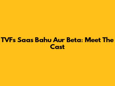 TVF's Saas Bahu Aur Beta: Meet The Cast