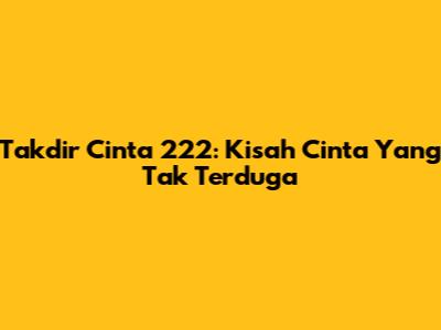 Takdir Cinta 222: Kisah Cinta Yang Tak Terduga