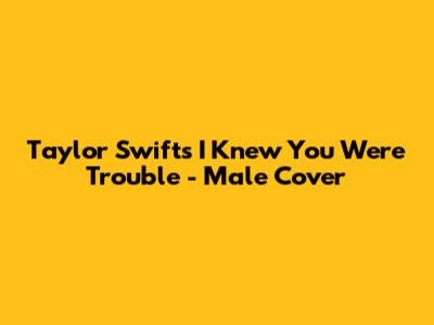 Taylor Swift's "I Knew You Were Trouble" - Male Cover