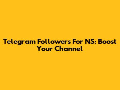 Telegram Followers For NS: Boost Your Channel