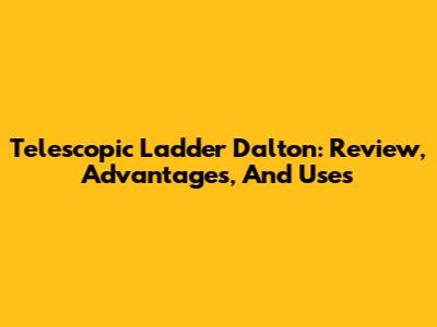 Telescopic Ladder Dalton: Review, Advantages, And Uses