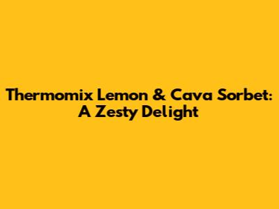 Thermomix Lemon & Cava Sorbet: A Zesty Delight