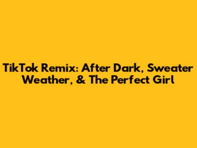 TikTok Remix: After Dark, Sweater Weather, & The Perfect Girl