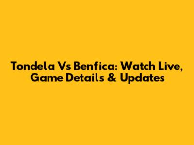 Tondela Vs Benfica: Watch Live, Game Details & Updates