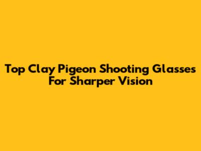 Top Clay Pigeon Shooting Glasses For Sharper Vision