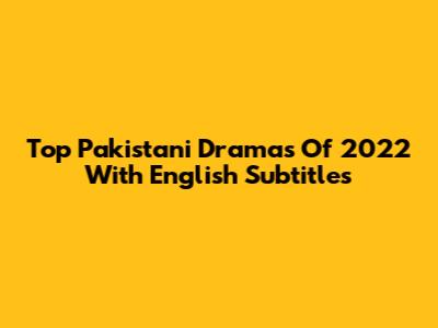 Top Pakistani Dramas Of 2022 With English Subtitles