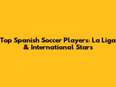 Top Spanish Soccer Players: La Liga & International Stars
