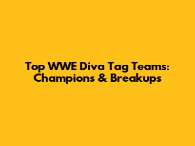 Top WWE Diva Tag Teams: Champions & Breakups