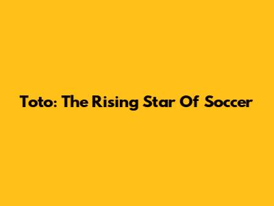Toto: The Rising Star Of Soccer