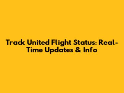 Track United Flight Status: Real-Time Updates & Info