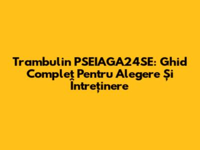 Trambulin PSEIAGA24SE: Ghid Complet Pentru Alegere Și Întreținere