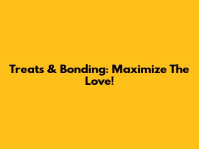 Treats & Bonding: Maximize The Love!