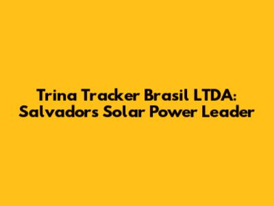 Trina Tracker Brasil LTDA: Salvador's Solar Power Leader