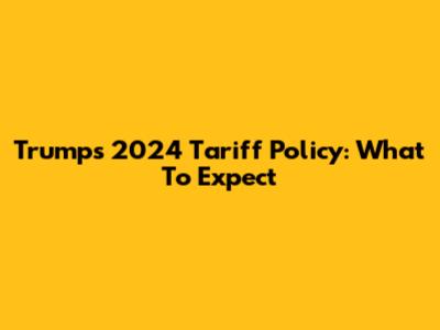 Trump's 2024 Tariff Policy: What To Expect