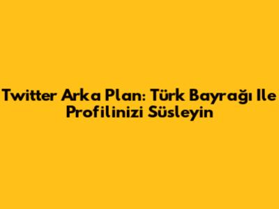 Twitter Arka Plan: Türk Bayrağı Ile Profilinizi Süsleyin