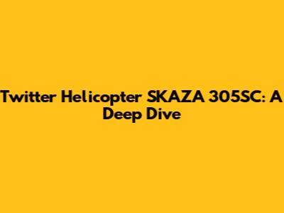 Twitter Helicopter SKAZA 305SC: A Deep Dive