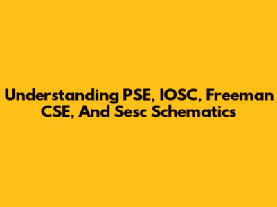 Understanding PSE, IOSC, Freeman CSE, And Sesc Schematics