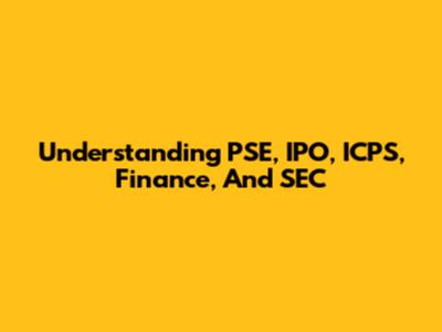 Understanding PSE, IPO, ICPS, Finance, And SEC
