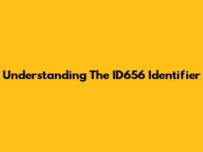 Understanding The ID656 Identifier