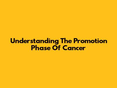 Understanding The Promotion Phase Of Cancer