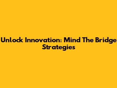 Unlock Innovation: Mind The Bridge Strategies