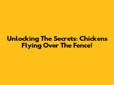 Unlocking The Secrets: Chickens Flying Over The Fence!