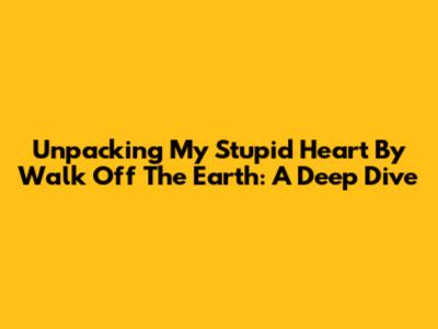 Unpacking 'My Stupid Heart' By Walk Off The Earth: A Deep Dive