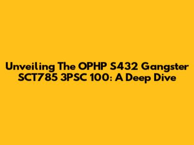 Unveiling The OPHP S432 Gangster SCT785 3PSC 100: A Deep Dive