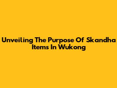 Unveiling The Purpose Of Skandha Items In Wukong
